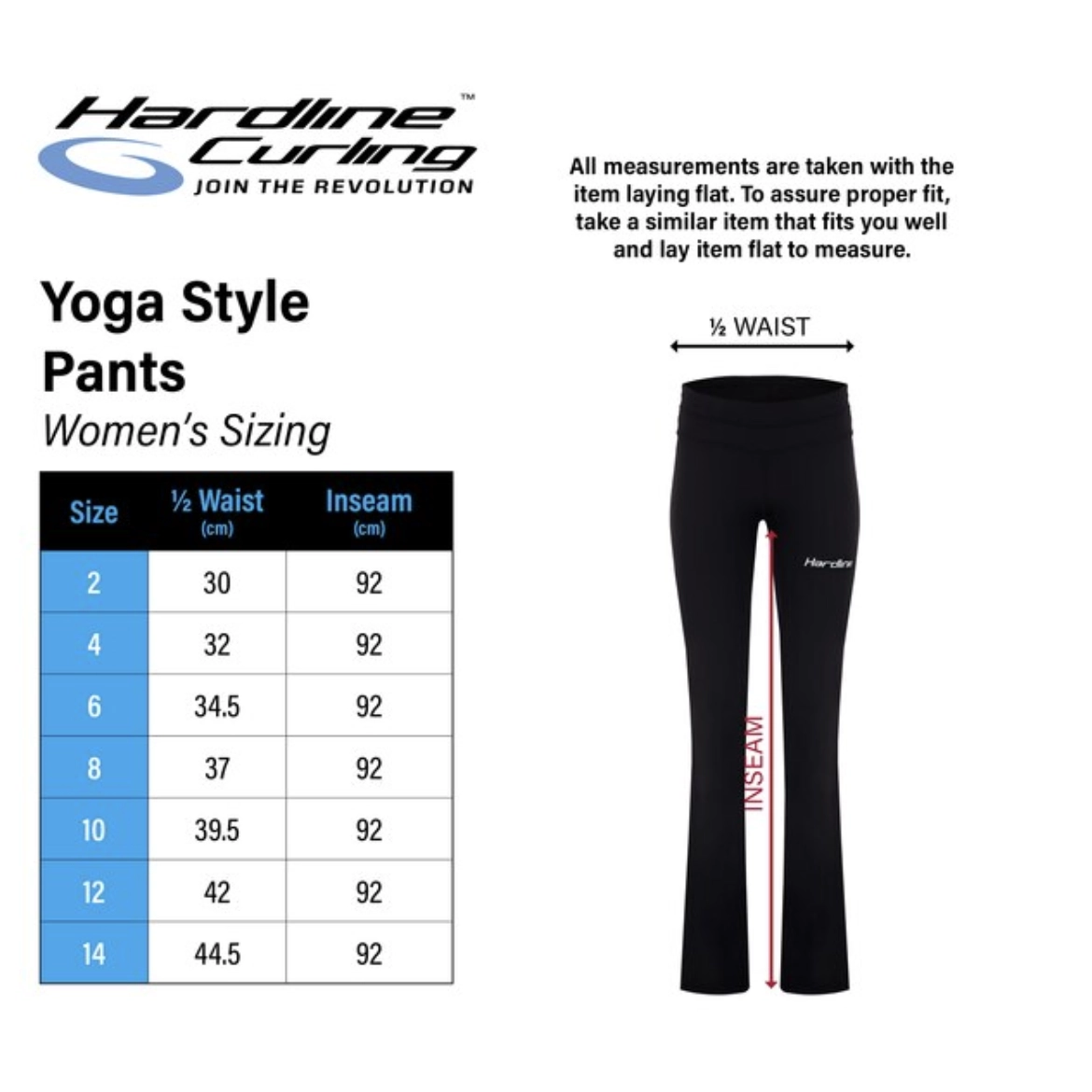Hardline Yoga - measurements